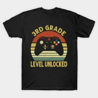 3rd Grade Level Unlocked First Day of School Video Gamer T-Shirt